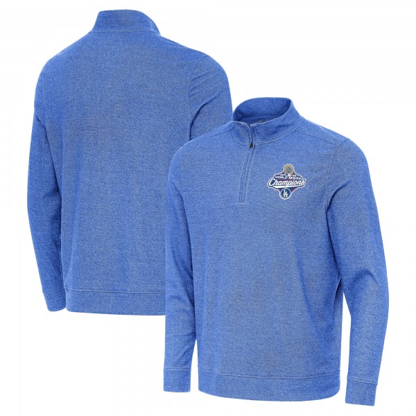 Los Angeles Dodgers Antigua Heather Royal 2025 World Series Champions Subtle Quarter-Zip Sweatshirt
