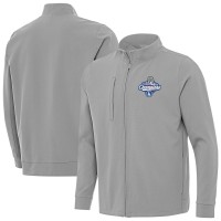 Los Angeles Dodgers Antigua Gray Back-to-Back World Series Champions Regard Full-Zip Jacket