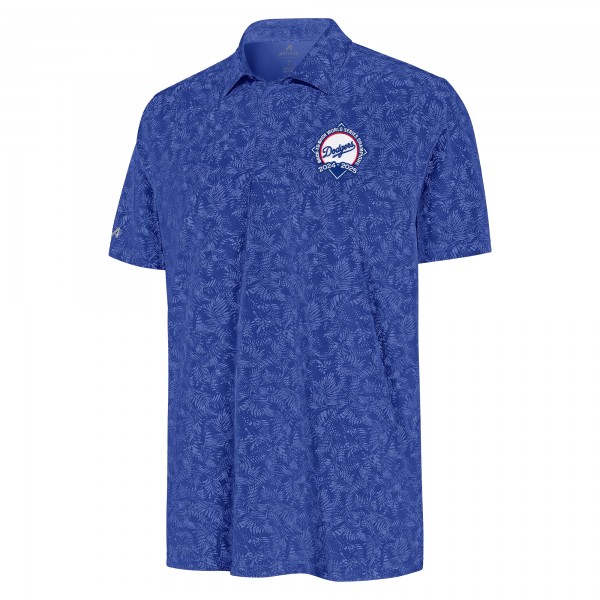 Los Angeles Dodgers Antigua Royal Back-to-Back World Series Champions Lush Polo