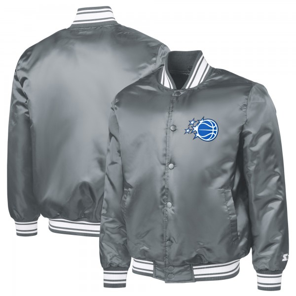 Orlando Magic Starter Silver Printed Team Logo Satin Varsity Full-Snap Jacket