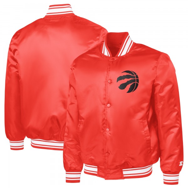 Toronto Raptors Starter Red Printed Team Logo Satin Varsity Full-Snap Jacket