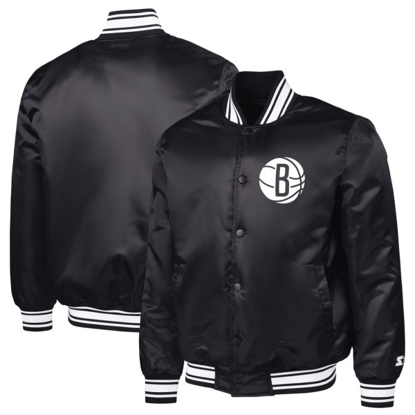 Рубашка Brooklyn Nets Starter Black Printed Team Logo Satin Varsity Jacket