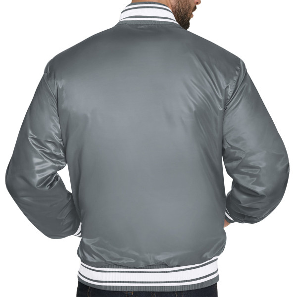 Рубашка Charlotte Hornets Starter Gray Printed Team Logo Satin Varsity Jacket