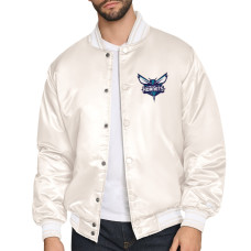 Рубашка Charlotte Hornets Starter Cream Double Team Satin Varsity Jacket