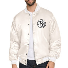 Рубашка Brooklyn Nets Starter Cream Double Team Satin Varsity Jacket