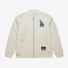 Los Angeles Dodgers Mitchell & Ness Cream 2025 World Series Champions Full-Zip Bomber Jacket
