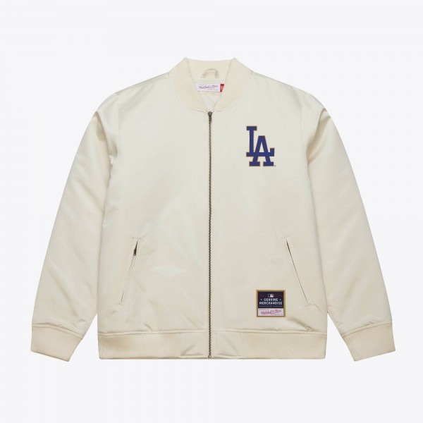 Los Angeles Dodgers Mitchell & Ness Cream 2025 World Series Champions Full-Zip Bomber Jacket