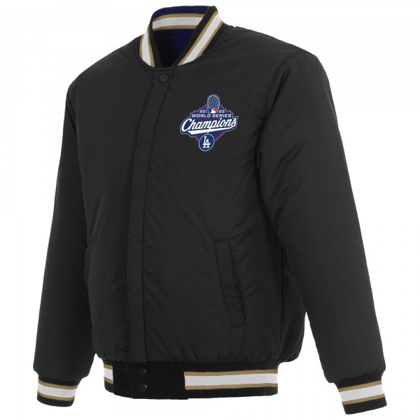 Los Angeles Dodgers JH Design Royal/Black 2025 World Series Champions Reversible Wool Full-Snap Jacket