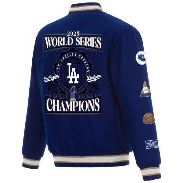 Los Angeles Dodgers JH Design Royal/Black 2025 World Series Champions Reversible Wool Full-Snap Jacket