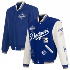 Los Angeles Dodgers JH Design Royal/White 2025 World Series Champions Reversible Varsity Full-Snap Jacket