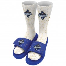 Unisex Los Angeles Dodgers ISlide Royal 2025 World Series Champions Speckle Print Socks & Slide Bundle