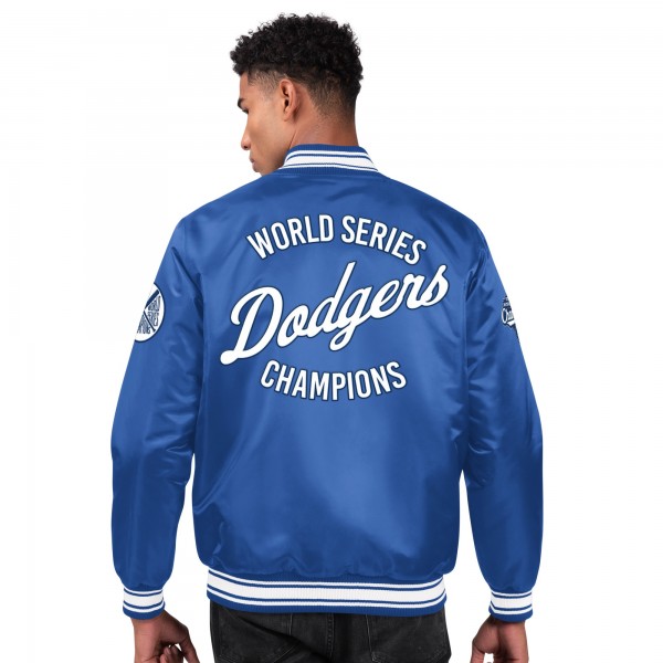 Los Angeles Dodgers Starter Royal 2025 World Series Champions Satin Varsity Full-Snap Jacket