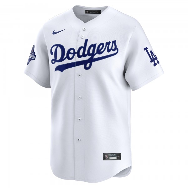 Los Angeles Dodgers Nike White Home 2025 World Series Champions Limited Jersey