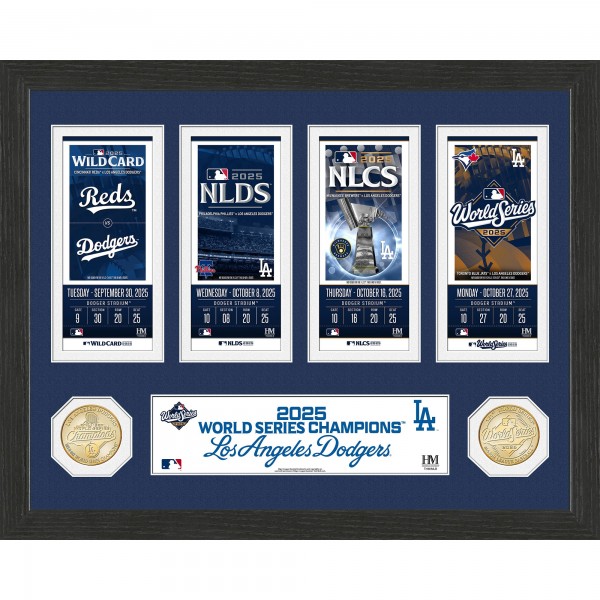 Los Angeles Dodgers Highland Mint 2025 World Series Champions 13 x 13 Road To Ticket Bronze Coin Photo Mint