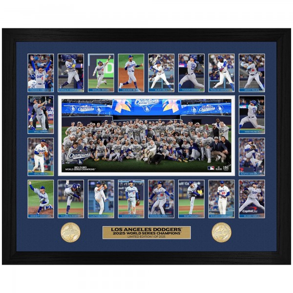 Los Angeles Dodgers Highland Mint 2025 World Series Champions 18 x 22 Memorable Moments Bronze Coin Photo Mint
