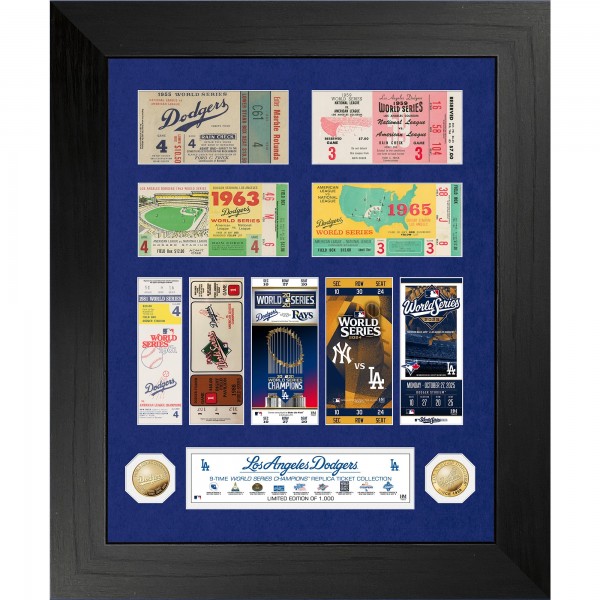 Los Angeles Dodgers Highland Mint Nine-Time World Series Champions 20 x 24 Deluxe Gold Coin Photo Mint