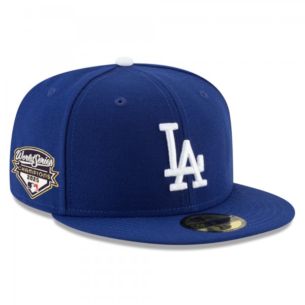 Бейсболка Los Angeles Dodgers New Era Royal 2025 World Series Champions Side Patch 59FIFTY