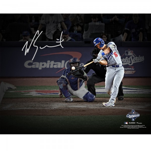 Will Smith Los Angeles Dodgers Autographed Fanatics Authentic 2025 World Series Champions 16 x 20 Game 7 Game-Winning Home Run Photograph