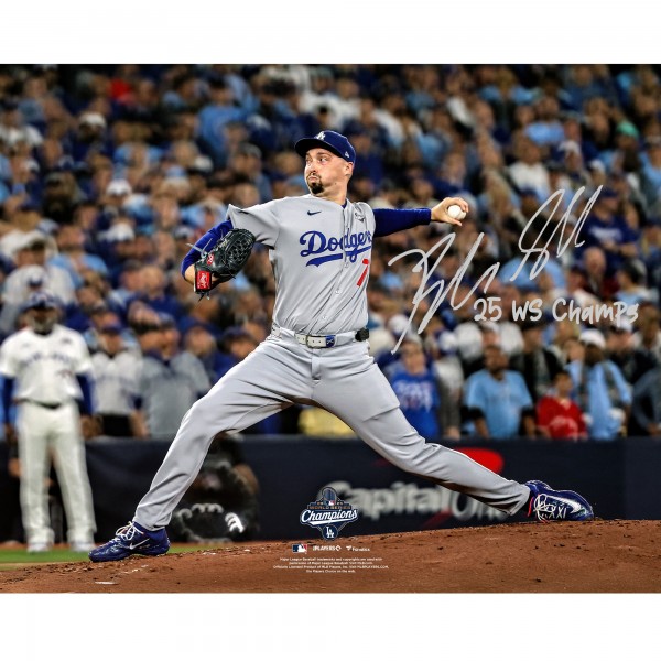Blake Snell Los Angeles Dodgers Autographed Fanatics Authentic 2025 World Series Champions 16 x 20 Photograph with 25 WS Champs Inscription