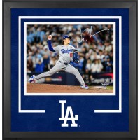 Yoshinobu Yamamoto Los Angeles Dodgers Autographed Fanatics Authentic 2025 World Series Champions Deluxe Framed 16 x 20 Photograph