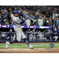 Mookie Betts Los Angeles Dodgers Autographed Fanatics Authentic 2025 World Series Champions 16 x 20 Photograph with 25 WS Champs Inscription