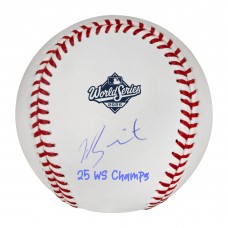 Will Smith Los Angeles Dodgers Autographed Fanatics Authentic 2025 World Series Logo Baseball with 25 WS Champs Inscription