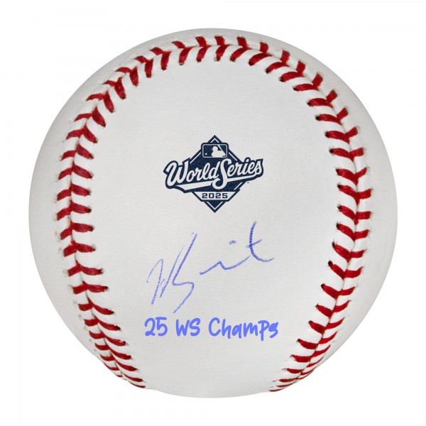 Will Smith Los Angeles Dodgers Autographed Fanatics Authentic 2025 World Series Logo Baseball with 25 WS Champs Inscription