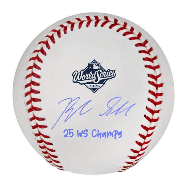 Blake Snell Los Angeles Dodgers Autographed Fanatics Authentic 2025 World Series Logo Baseball with 25 WS Champs Inscription
