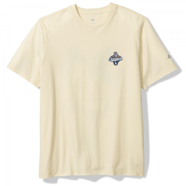 Los Angeles Dodgers Tommy Bahama Cream 2025 World Series Champions Fly Ball Club T-Shirt
