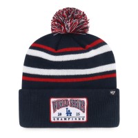 Los Angeles Dodgers 47 Navy 2025 World Series Champions Pom Knit Hat