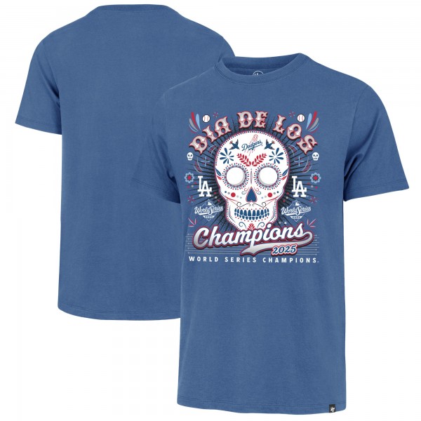 Los Angeles Dodgers 47 Royal 2025 World Series Champions Dia De Los Champions Franklin T-Shirt
