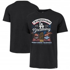 Los Angeles Dodgers 47 Black 2025 World Series Champions Dreaming Franklin T-Shirt