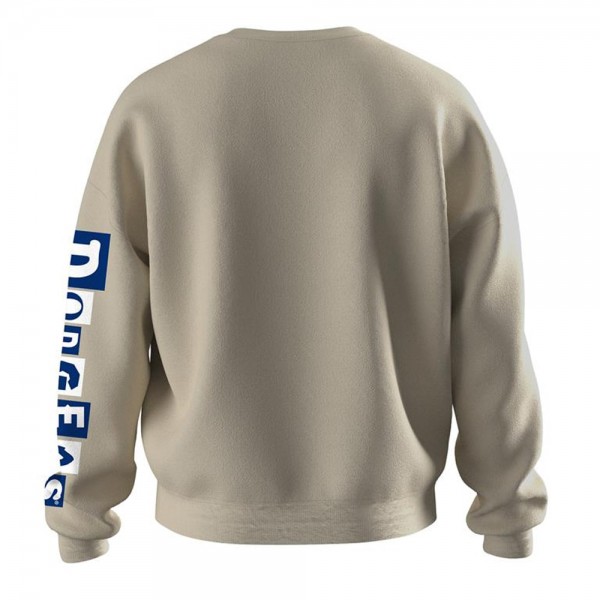 Женская Los Angeles Dodgers Fanatics Beige 2025 World Series Champions Pennant Spirit Jersey Fleece Sweatshirt