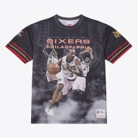Philadelphia 76ers Mitchell & Ness Black Hardwood Classics Originals Collection 2000-2001 Team Roster T-Shirt