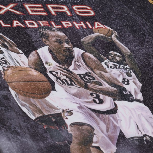 Philadelphia 76ers Mitchell & Ness Black Hardwood Classics Originals Collection 2000-2001 Team Roster T-Shirt