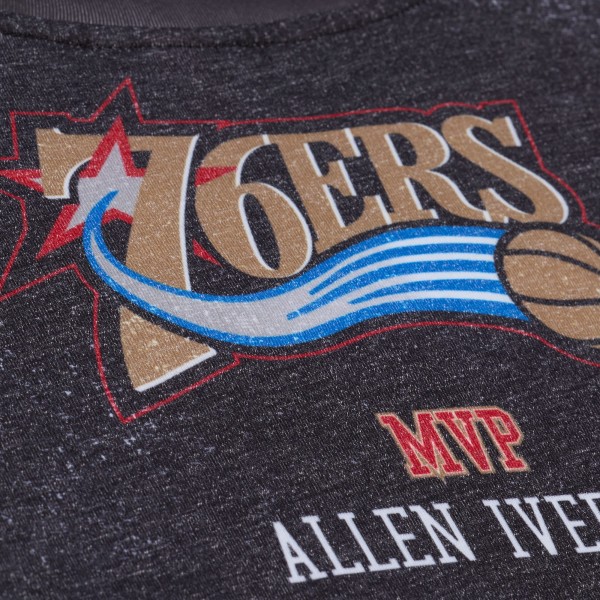 Philadelphia 76ers Mitchell & Ness Black Hardwood Classics Originals Collection 2000-2001 Team Roster T-Shirt