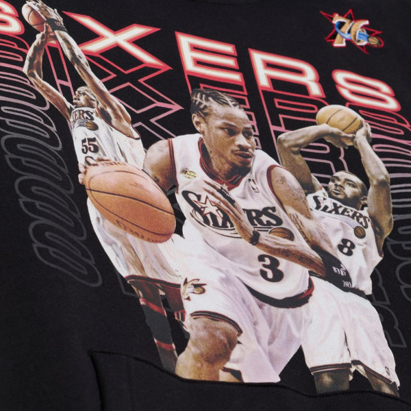 Толстовка Philadelphia 76ers Mitchell & Ness Black Hardwood Classics Originals Collection 2000-2001 Team Roster Fleece