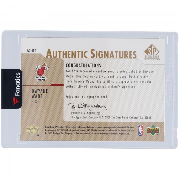 Dwyane Wade Miami Heat Autographed 2003-04 Upper Deck SP Signature Edition #AS-DY #32/50 Rookie Card