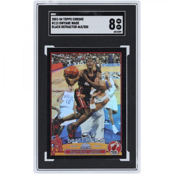 Dwyane Wade Miami Heat 2003-04 Topps Chrome Black Refractor #115 #463/500 SGC Authenticated 8 Rookie Card