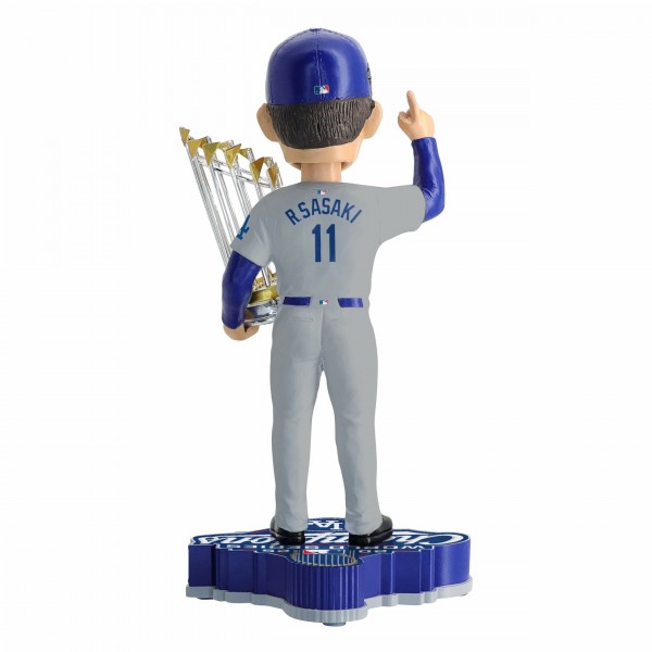 Los Angeles Dodgers Roki Sasaki FOCO 2025 World Series Champions 8 Bobblehead