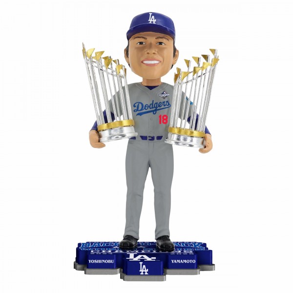 Los Angeles Dodgers Yoshinobu Yamamoto FOCO Back-to-Back World Series Champions 8 Bobblehead