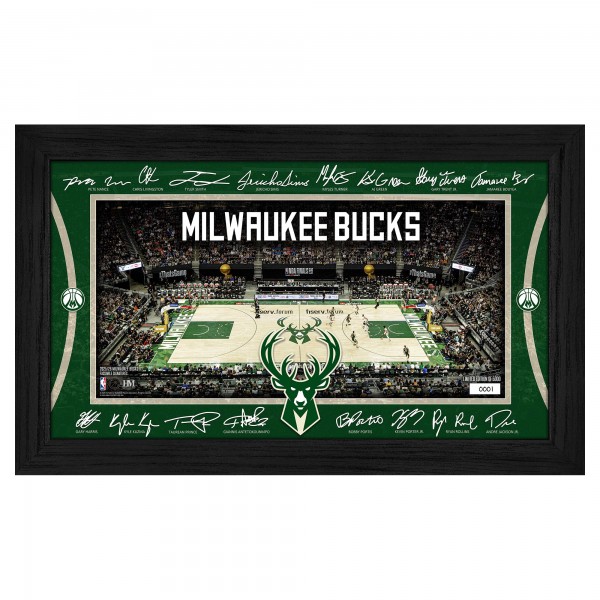 Milwaukee Bucks Highland Mint 2025 Signature Court Framed Picture
