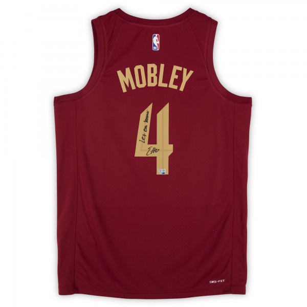 Evan Mobley Cleveland Cavaliers Autographed Fanatics Authentic Red Nike 2022-23 Icon Edition Swingman Jersey with Let Em Know Inscription