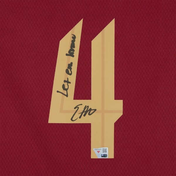 Evan Mobley Cleveland Cavaliers Autographed Fanatics Authentic Red Nike 2022-23 Icon Edition Swingman Jersey with Let Em Know Inscription