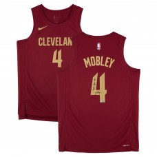 Evan Mobley Cleveland Cavaliers Autographed Fanatics Authentic Red Nike 2022-23 Icon Edition Swingman Jersey with 4th Quarter EV Inscription