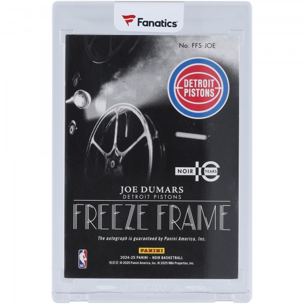 Joe Dumars Detroit Pistons Autographed 2024-25 Panini Noir Freeze Frame Signatures #FFS-JOE #48/75 Card
