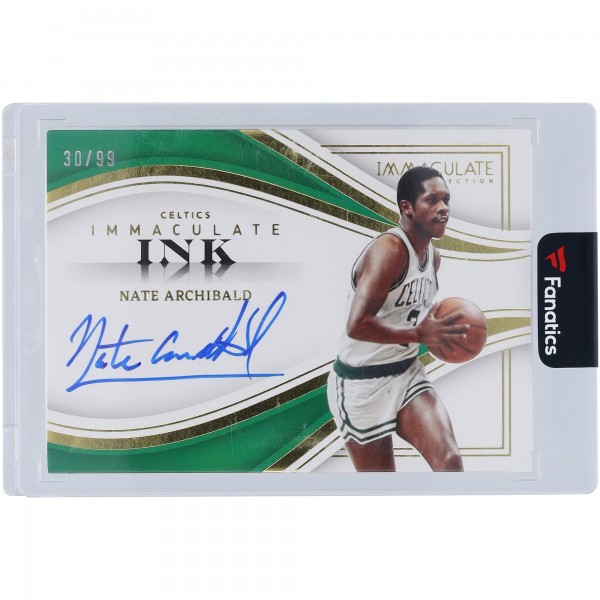 Nate Archibald Boston Celtics Autographed 2022-23 Panini Immaculate Collection Immaculate Ink #II-NAB #30/99 Card