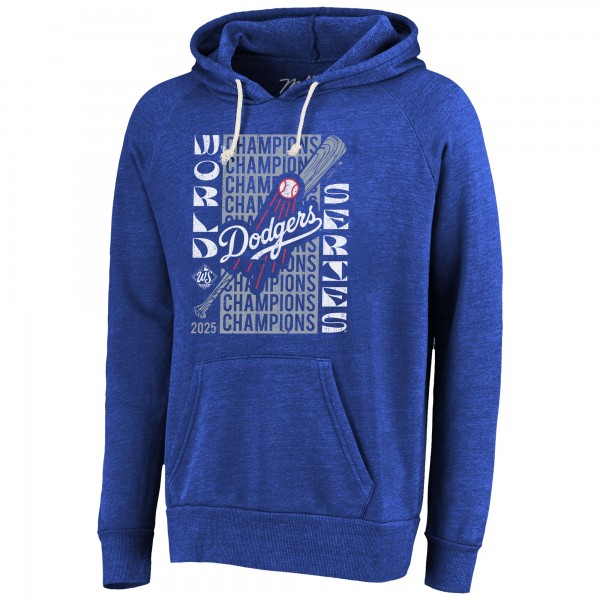 Los Angeles Dodgers Shohei Ohtani Majestic Threads Royal 2025 World Series Champions Name & Number Tri-Blend Hoodie