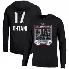 Los Angeles Dodgers Shohei Ohtani Majestic Threads Black 2025 World Series Champions Name & Number Lightweight Hoodie