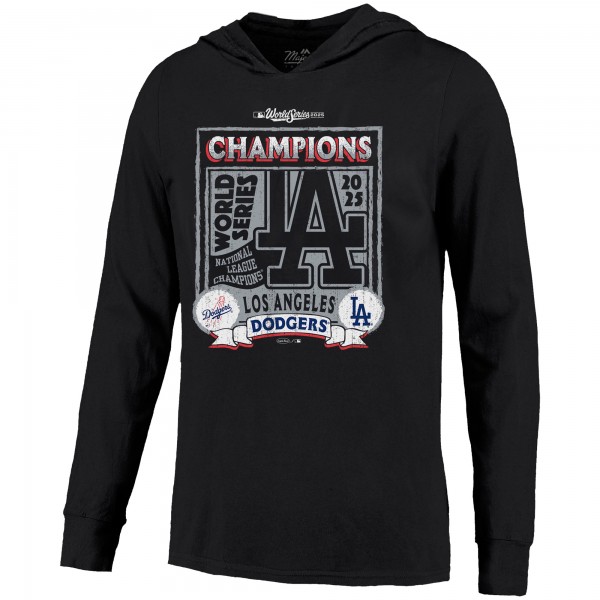 Los Angeles Dodgers Freddie Freeman Majestic Threads Black 2025 World Series Champions Name & Number Lightweight Hoodie